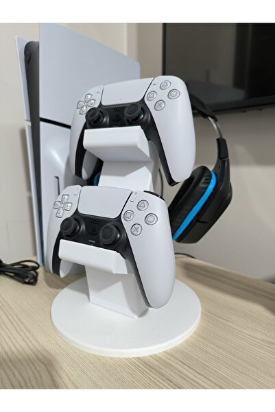 Çınar3d Store PS5 2Lİ KOL TUTUCU + KULAKLIK STANDI ( 3 İN 1 ) Beyaz