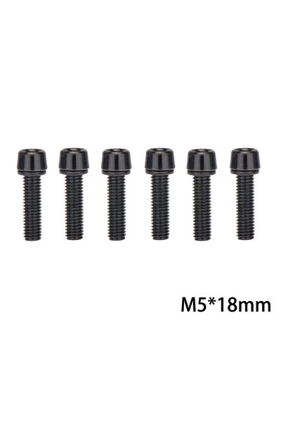 ZTTO M5x18 Black 6pcs MTB Road Bike Handlebar Stem Riser Screws Bicycle Stem ...