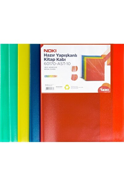 Noki Hazır Yapışkanlı Kitap Kabı 10'lu Karışık Renkler