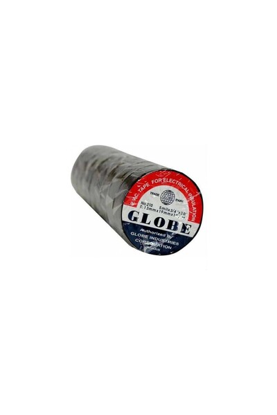 Globe Izole Elektrik Bandı 10'lu Paket - Siyah - Plastik Izole Elektrik Bandı...