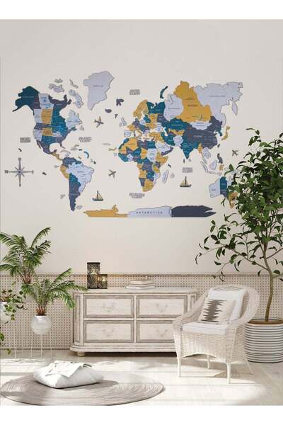 Enjoy The Wood Wooden World Map Wall Decor Travel Wall Art Home Decoration UA...