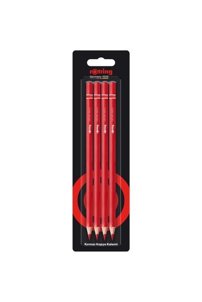 Rotring Kırmızı Kopya Kalemi 4'lü Paket Renkli Kurşun Kalemler için Pratik Ya...