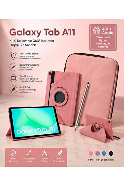 Samsung Galaxy Tab A11 4 GB Ram 64 GB 8'7 İNÇ TABLET + PEMBE KILIF + KALEM ( ...