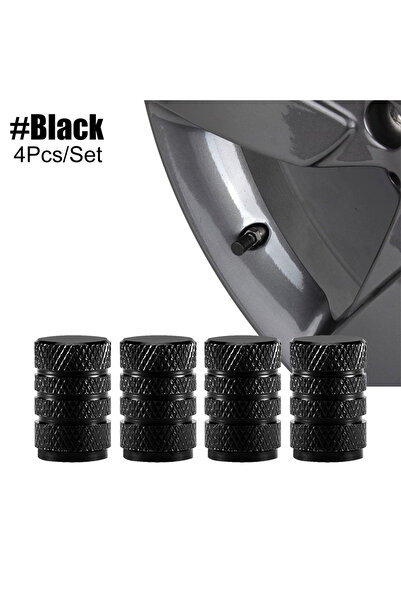Choice C0639-Black AUTCOAT 4 قطع/مجموعة أغطية صمام ساق الإطار من الألومنيوم ل...