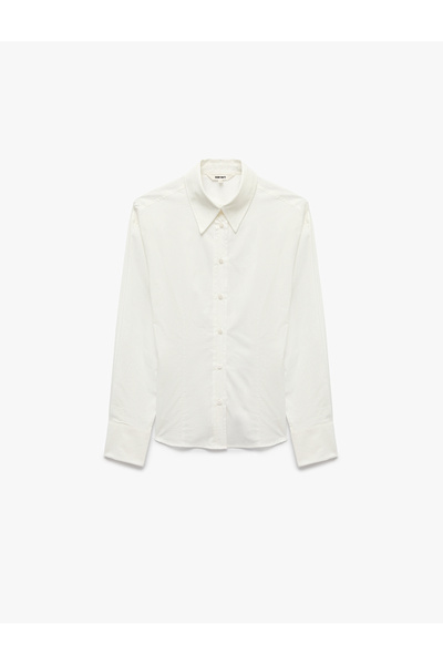Koton Classic Collar Poplin Slim Fit Cotton Long Sleeve Shirt