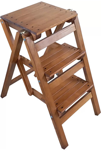 Ahşap Merdiven Tabure Katlanır