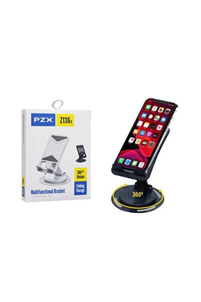 OEM PZX Z136 Σταθερή 360° Περιστρεφόμενη Βάση Κινητού Τηλεφώνου - Χρώμα: Μαυρο