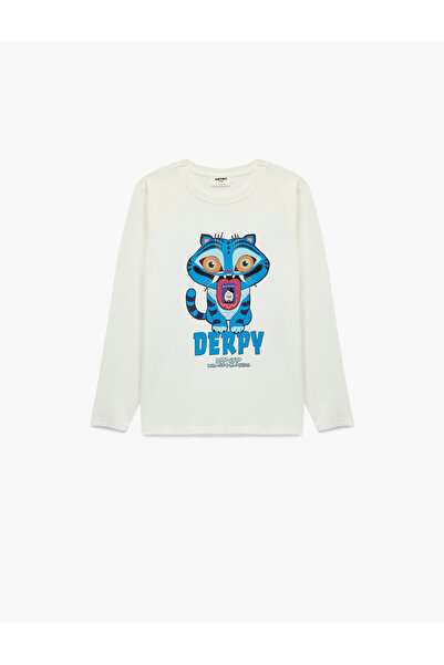 Koton Demon Hunters Derpy Printed Cotton Crew Neck Long Sleeve Licensed T-Shirt