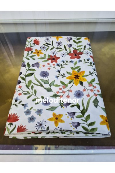 Sercan Spring Branch Pastel Star Twinkling Star Floral Lined Non-Slip Easy to Wipe Pvc Oilcloth Tablecloth