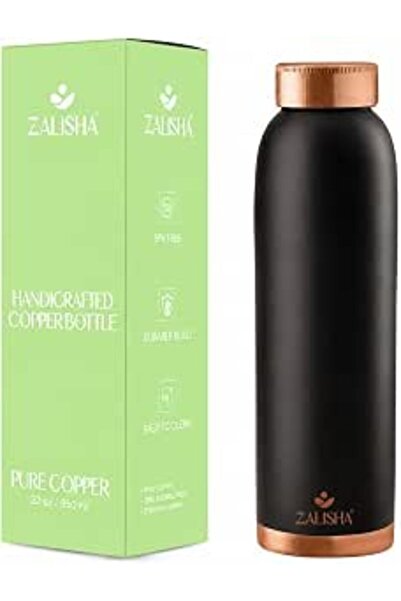 ZALISHA ® 100% Pure Copper Premium Water Bottle 950 ml | Matte Finish Reusabl...