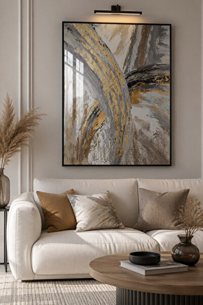 Linacci Pictură murală de lux pentru sufragerie, cu model abstract auriu, în ...