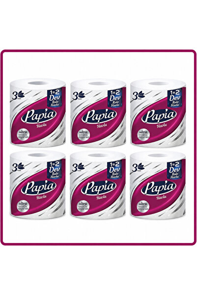 Papia 3 katlı kağıt havlu 1=2 dev rulo x 6 adet
