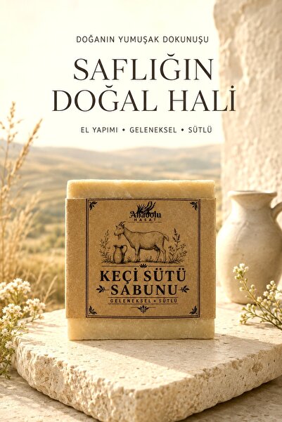 ANADOLU HASAT Solid Soap with Natural Goat Milk Content 120 g – Hand and Body...