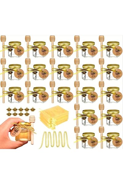 GENERAL YelaJoy 30 Pack Mini Glass Honey Jars with Lids, Small Honey Pots wit...