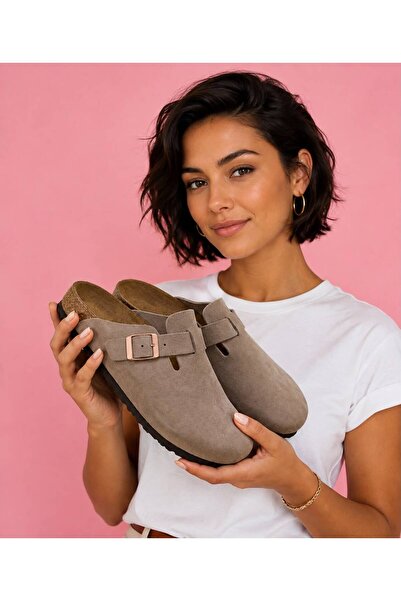 FEMME FATALE Papuci unisex casual din piele întoarsă, cu vârful închis, ARIZONA