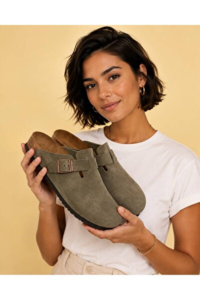 FEMME FATALE Arizona Close Toe Unisex Daily Suede Sabo Slippers