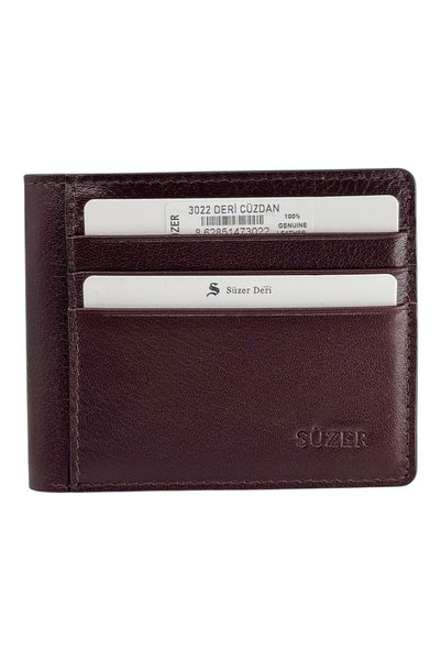 S.S SÜZER DERİ Genuine Leather Horizontal Model Sports Men's Wallet Brown