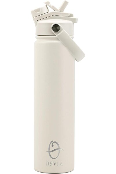 GENERAL Osvia Stainless Steel Thermal Water Bottle, 740ml, Flip Top Lid with ...