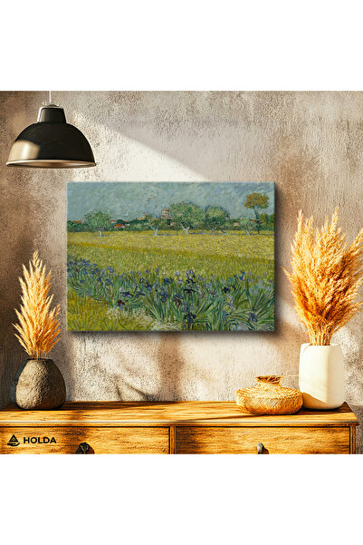 HOLDA Props Kanvas Tablo Van Gogh İrisler Manzara Tablosu Duvar Dekorasyonu