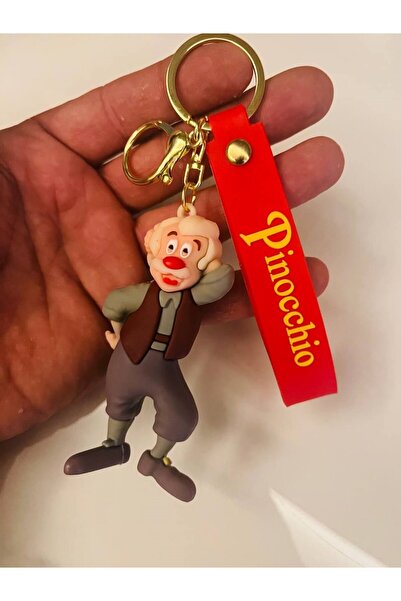 mykhediyevesanatatölyesi Breloc Pinocchio 3D din silicon cu figurine, ornamen...