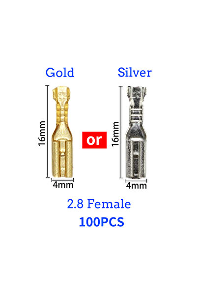 choice2 Silver 2.8 Female(100PCS) 100/200Pcs2.8/4.8/6.3mm Female and male Cri...