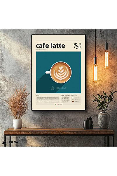 HOLDA Props Kanvas Tablo Cafe Latte Kahve Mutfak Tablosu Duvar Dekorasyonu