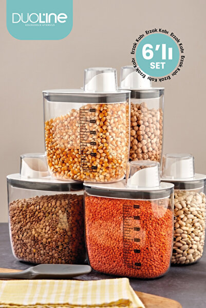 DUO LİNE HAUSEHOLD UTENSİLS Set of 6 Vacuum Airtight Food Storage Containers ...