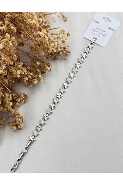 XUPING JEWELRY Zircon Stone Star Series Silver Color Steel Bracelet 17+2cm