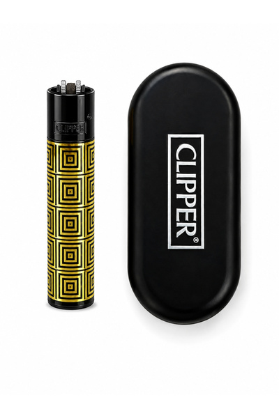 Clipper Desenli Metal Gaz Dolumlu Çakmak Özel Kutulu Premium Model