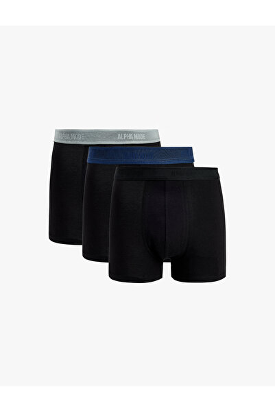 Koton Cotton Waistband Print Detailed 3-Piece Boxer Set