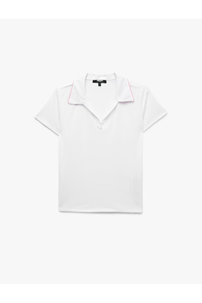 Koton Slim Fit Short Sleeve Polo Collar Sports T-Shirt with Contrast Piping D...