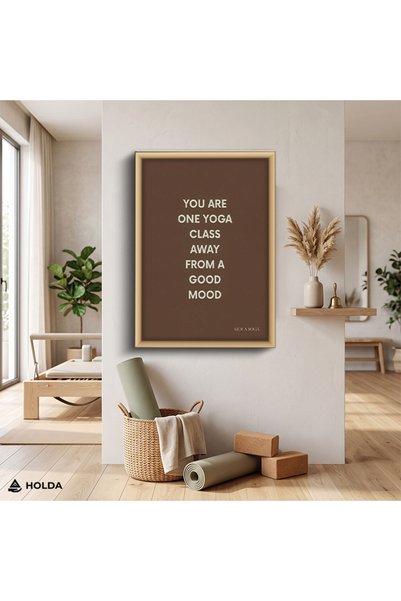 HOLDA Props Ahşap Renk Çerçeveli MDF Tablo Yoga Motivasyon Yazılı Tipografi T...