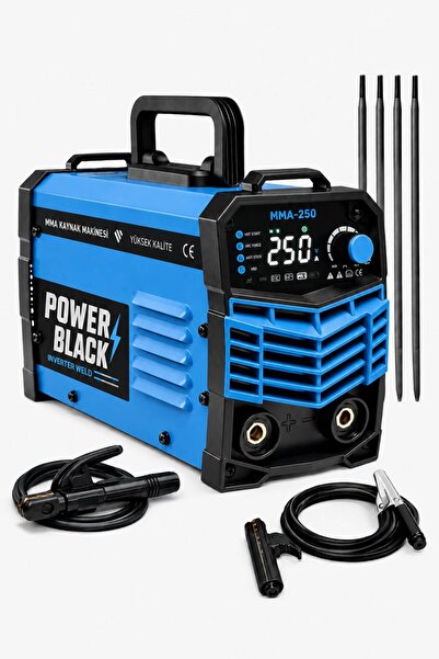 POWER BLACK MMA250 250 Amper İnverter Kaynak Makinesi Seti | IGBT | Dijital E...