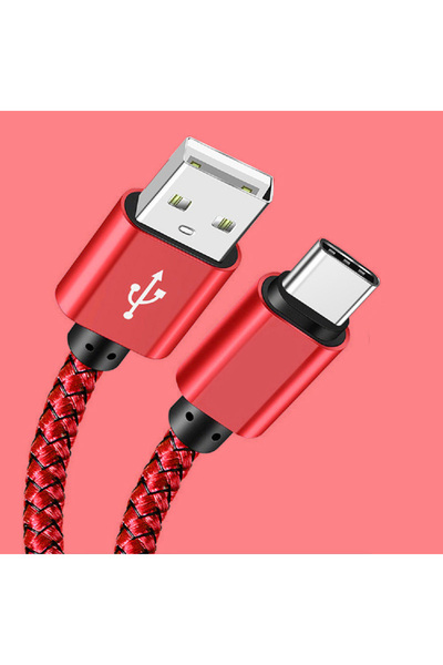 Choice كابل شحن سريع من USB A إلى Type C بطول 1 متر باللون الأحمر، كابل بيانا...