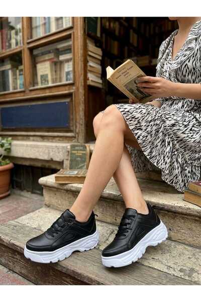E evalupe Star Γυναικεία Casual Sneakers Παπούτσια με ψηλή σόλα και κορδόνια