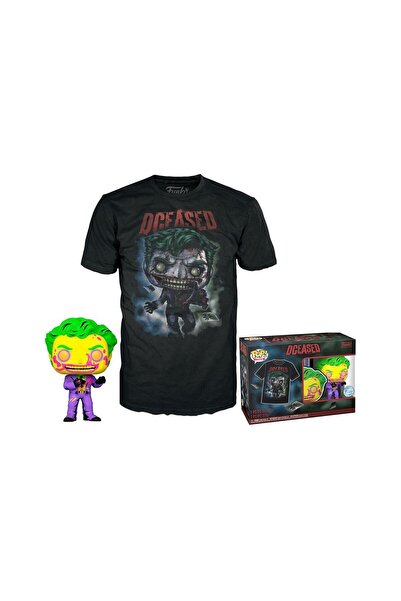 Funko Ποπ! Κάλυμμα Κόμικ DC - Ο Τζόκερ (Μπλακλάιτ) & Φιγούρα SE & Μπλουζάκι (Μ)