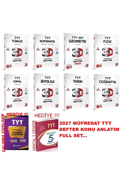 3D Yayınları TYT 2027 GÜNCEL MÜFREDAT DEFTERİM KONU ANLATIMLI VİDEO DESTEKLİ ...