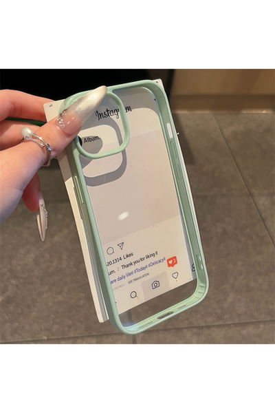 Choice جراب فاخر شفاف بلون أخضر زاهٍ لهاتف iPhone 15، متوافق مع iPhone 17 Air...