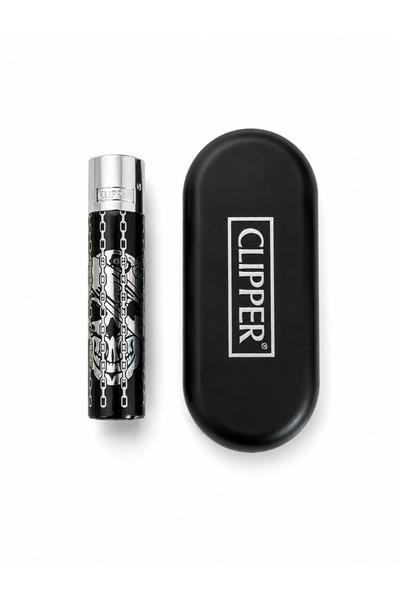 Clipper Desenli Metal Gaz Dolumlu Çakmak Özel Kutulu Premium Model