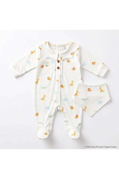 Luna Kids Store 100% Cotton Unisex Long Sleeve Overalls with Booties - White
