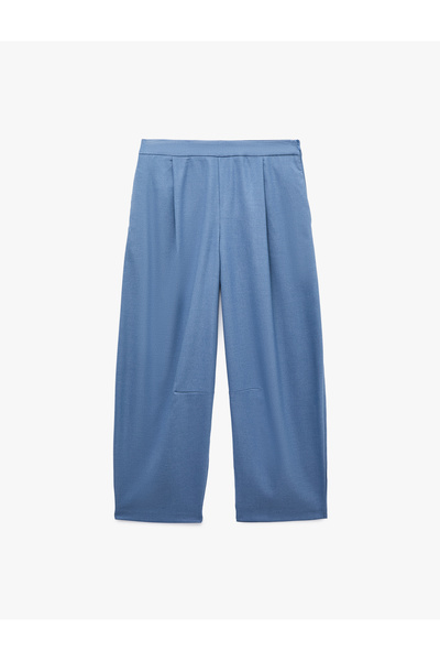 Koton Regular Fit Pile Detailed Pocketed Barrel Cut Trousers