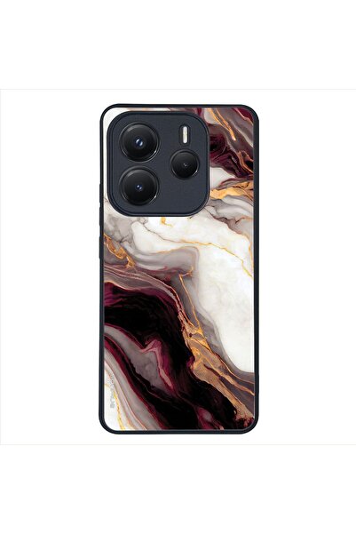 OEM Θήκη Sonique Marble Series για Xiaomi Redmi Note 14 5G Μπορντώ