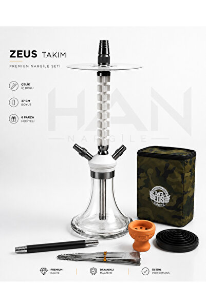 Han Tobacco ZEUS 37 CM Çantalı Premium Nargile Takımı