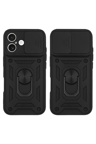 OEM Θήκη Ring Armor CamPro Sonique για Apple iPhone 16 Plus Μαύρο