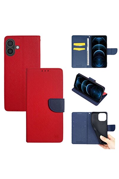 OEM Θήκη Πορτοφόλι Sonique Trend Wallet Apple iPhone 16 Plus Κόκκινο / Σκούρο...