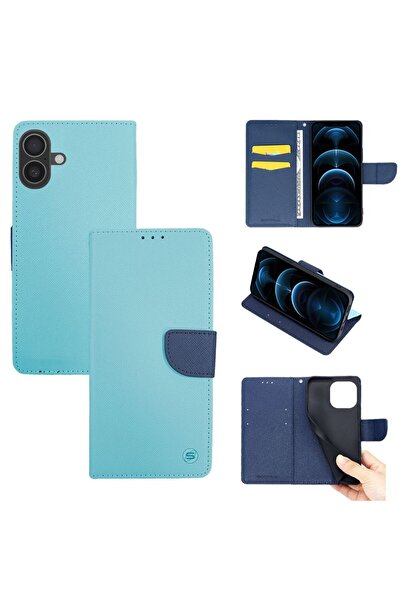 OEM Θήκη Πορτοφόλι Sonique Trend Wallet Apple iPhone 16 Plus Σιέλ / Σκούρο Μπλε