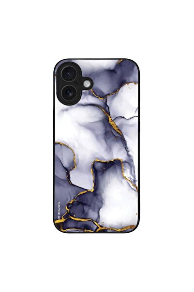 OEM Θήκη Sonique Marble Series για Apple iPhone 16 Plus Μωβ Γκρι