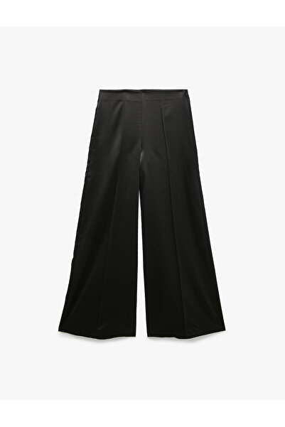 Koton Normal Waist Wide Leg Satin Trousers