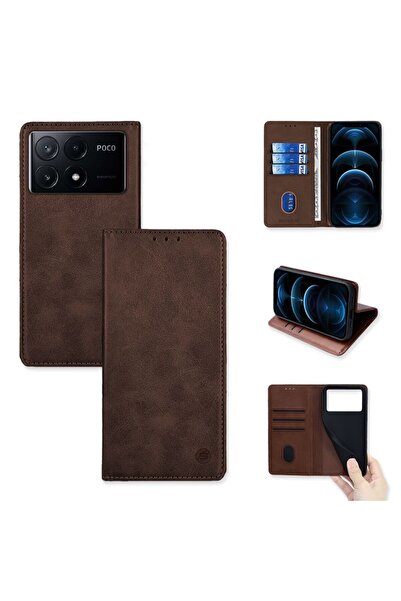 OEM Θήκη Πορτοφόλι Vintage Magnet Wallet Sonique Xiaomi Poco X6 Pro 5G Καφέ