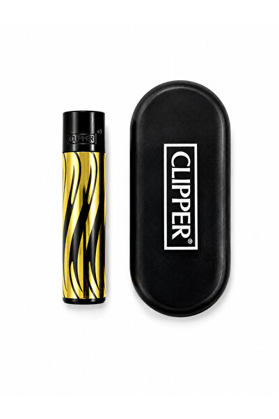 Clipper Desenli Metal Gaz Dolumlu Çakmak Özel Kutulu Premium